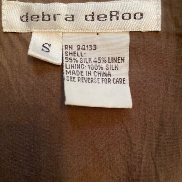 DEBRA DeROO VEST BROWN QUILTED BUTTON CLOSE SIZE S SMALL JACKET COAT - Picture 5 of 6